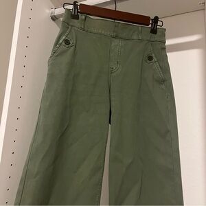 Spanx Stretch Twill Cropped Wide Leg Pant green
